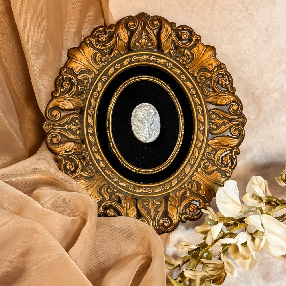 Restored Cameo Creations Frame with Handmade Cameo Art